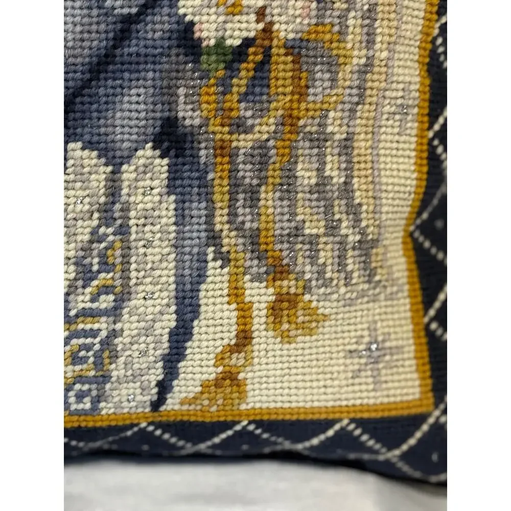 C&F Enterprises Woolen Needlepoint Azure Angel‎ Pillow 14